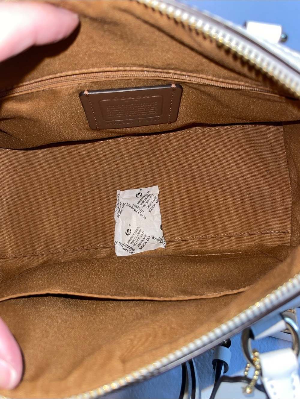 Coach Rowan F83607 Signature Canvas Chalk Leather Satchel Crossbody - Picture 8 of 8